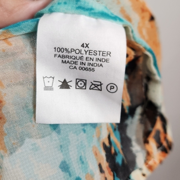 Penningtons Swim Cover-Up Sheer Top Beach Plus Size 4X Lightweight Tie-Dye - Picture 3 of 6